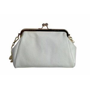 Ivan Troy Women's White Ze Off-White Italian Leather Chained Straps Shoulder Bag